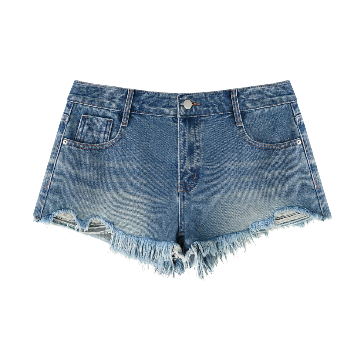 FANCLUB Vintage Wash Raw Hem Denim Shorts