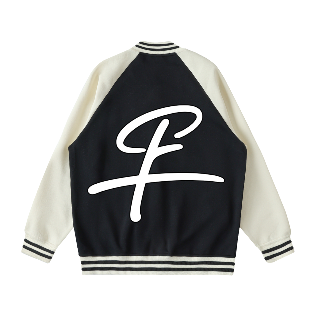 FANCLUB Two Tone Raglan Sleeve Varsity Jacket